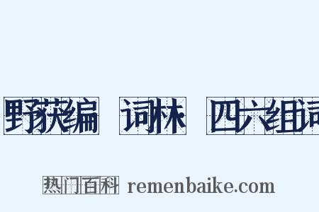 野获编·词林·四六组词是什么意思的图片